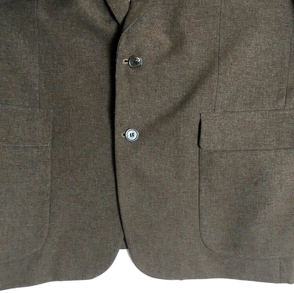 VINTAGE Brown Two Button Sports Coat Mens 46R Westchester Classics Blazer Jacket - Picture 4 of 8